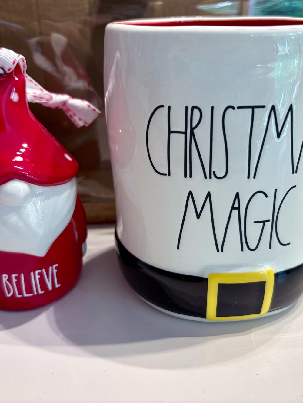 Rae Dunn Christmas Magic Ceramic Mug with Ornament